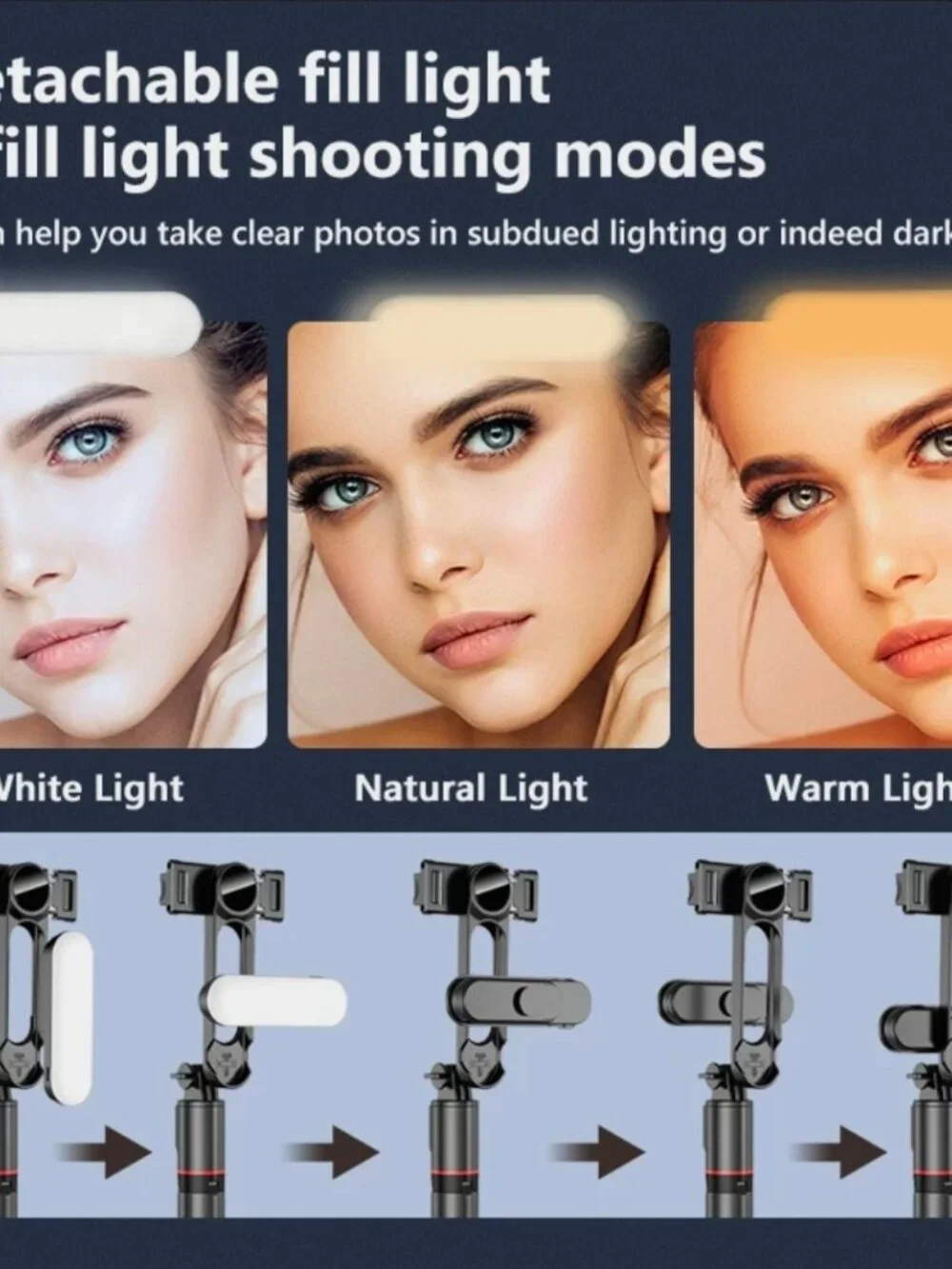 Selfie Stick Mini Tripod Photo Live with Fill Light Wireless Bluetooth Remote